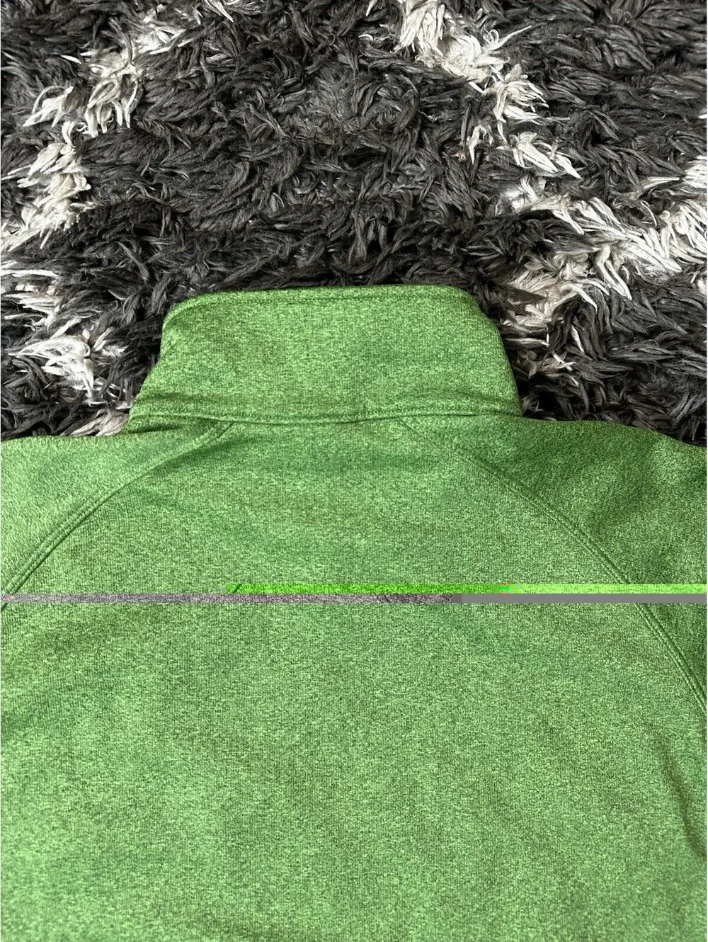 The North Face Mens L Green Heathered 1/4 Zip Fleece Pullover Sweater
